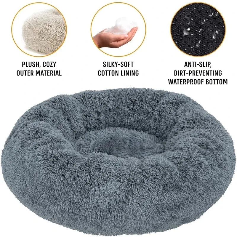 Cama Antiestrés para Perros y Gatos - 💞Cama Relajante con Borde Elevado para Mascotas de Tamaño Medio