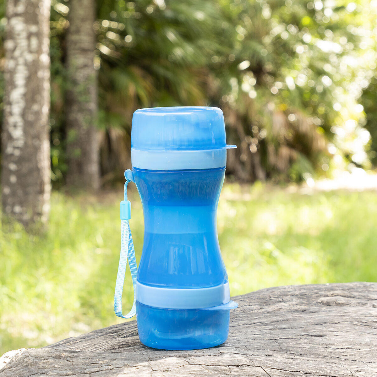 Botella con Depósito de Agua y Comida para Mascotas 2 en 1 Pettap