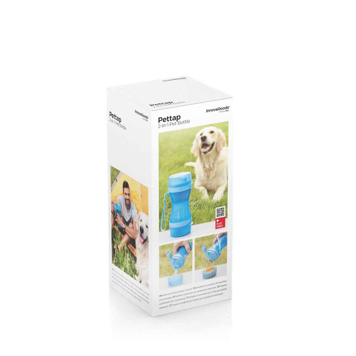 Pettap: Botella Portátil para Mascotas con Dispensador de Agua y Comida – Ideal para Paseos y Viajes